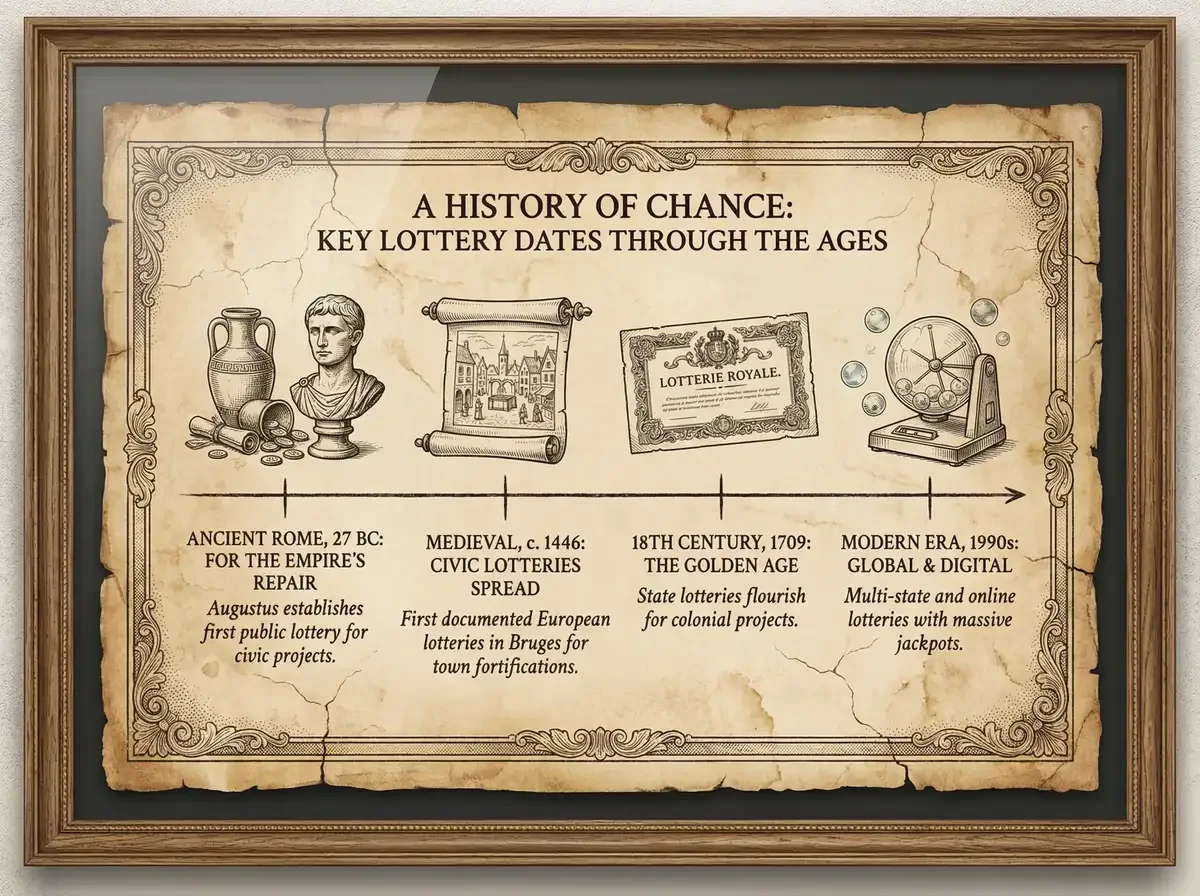 展示彩票发展历史的时间轴